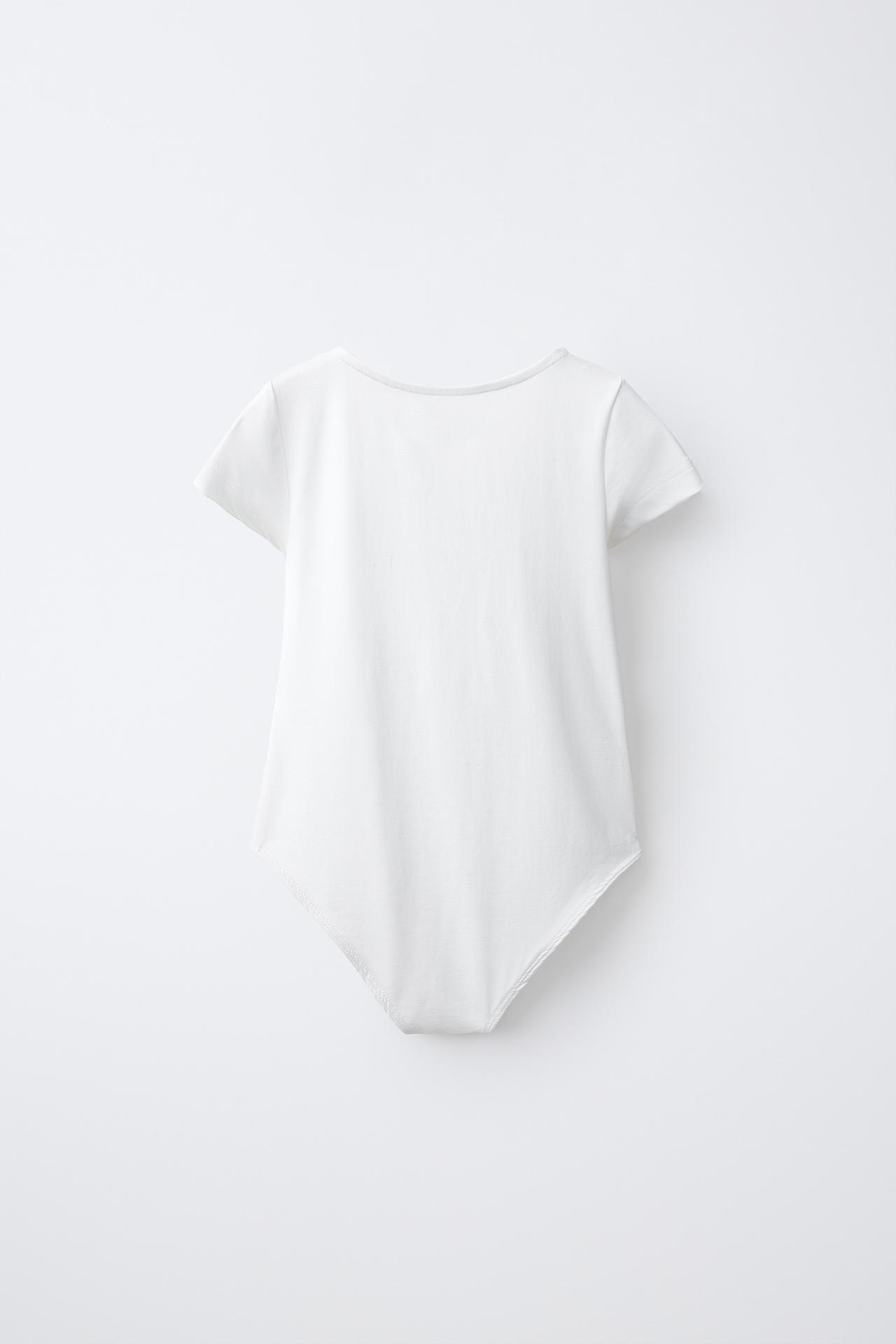 SHORT-SLEEVE POLYAMIDE BODYSUIT — White