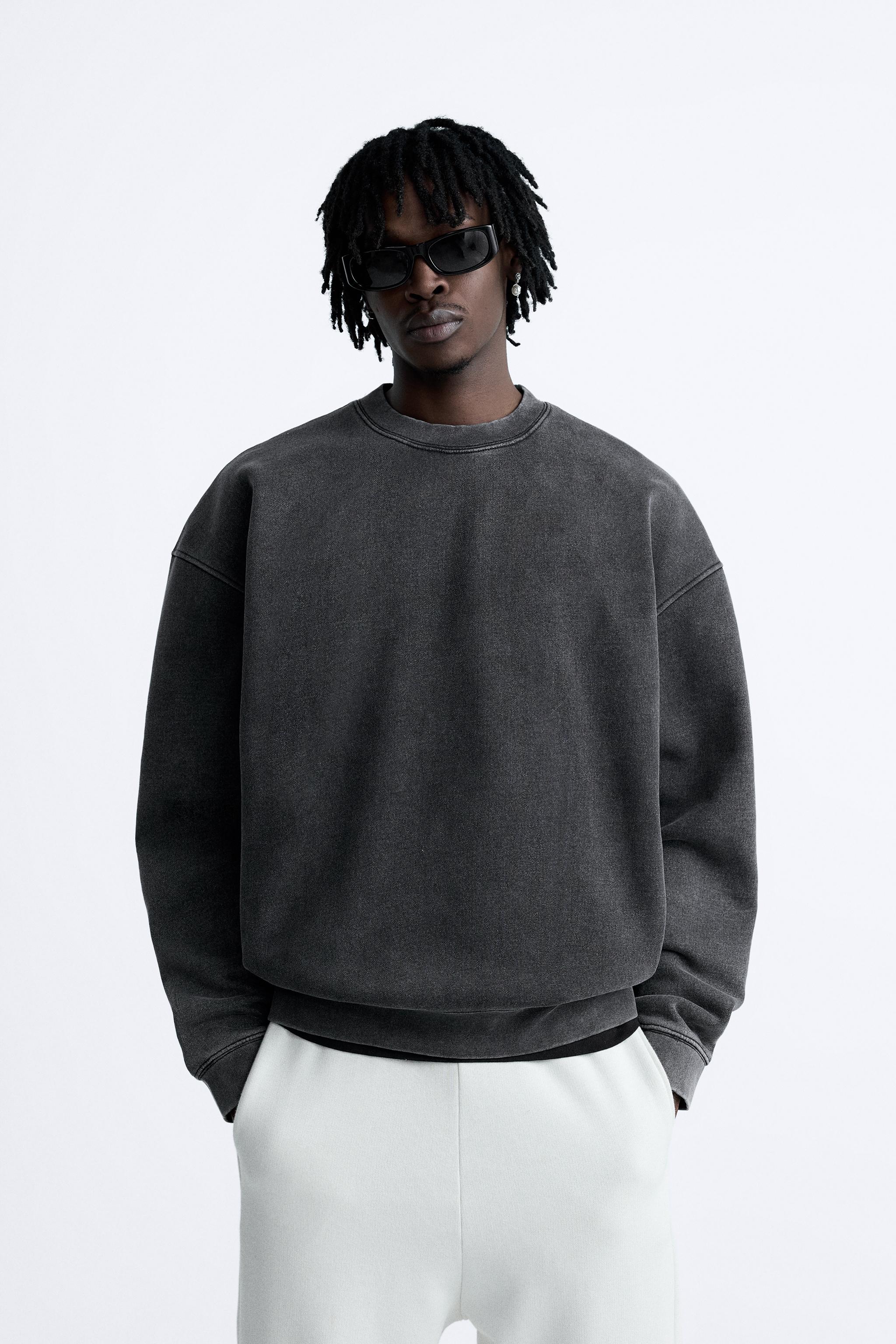 WASHED CREWNECK SWEATSHIRT Anthracite grey ZARA United States