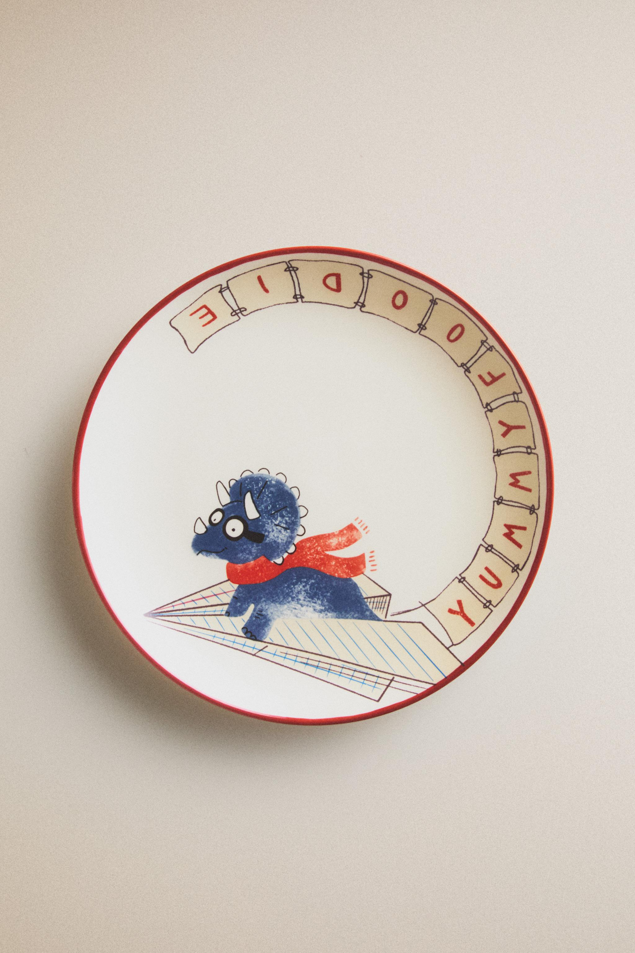 ASSIETTE ENFANT CÉRAMIQUE DINOSAURE