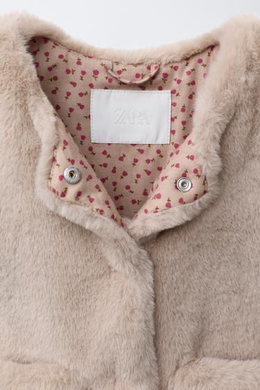 GILET EN FAUSSE FOURRURE - Sable de Zara - Image 4