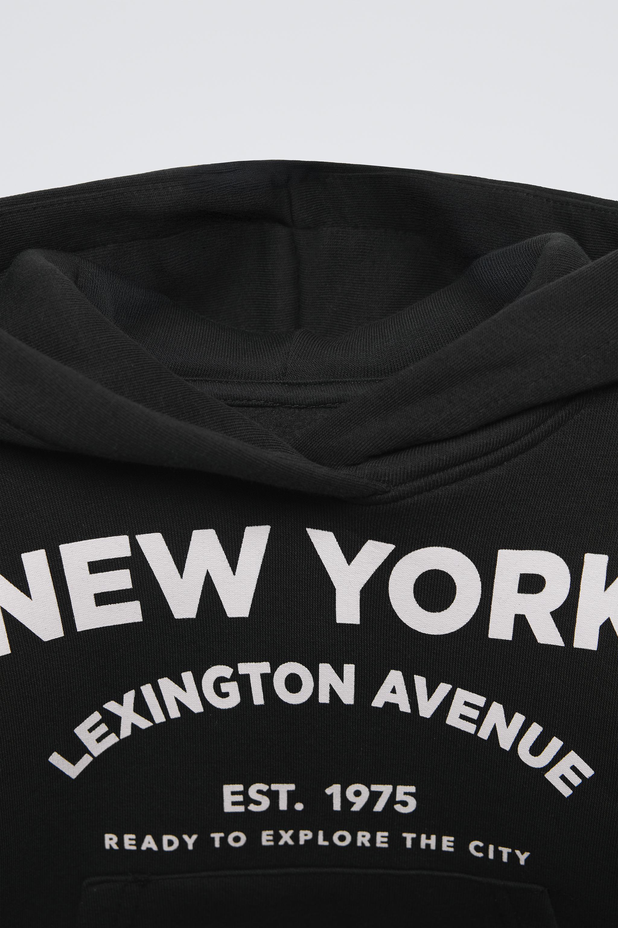 SLOGAN PRINT HOODIE - Black | ZARA United Kingdom