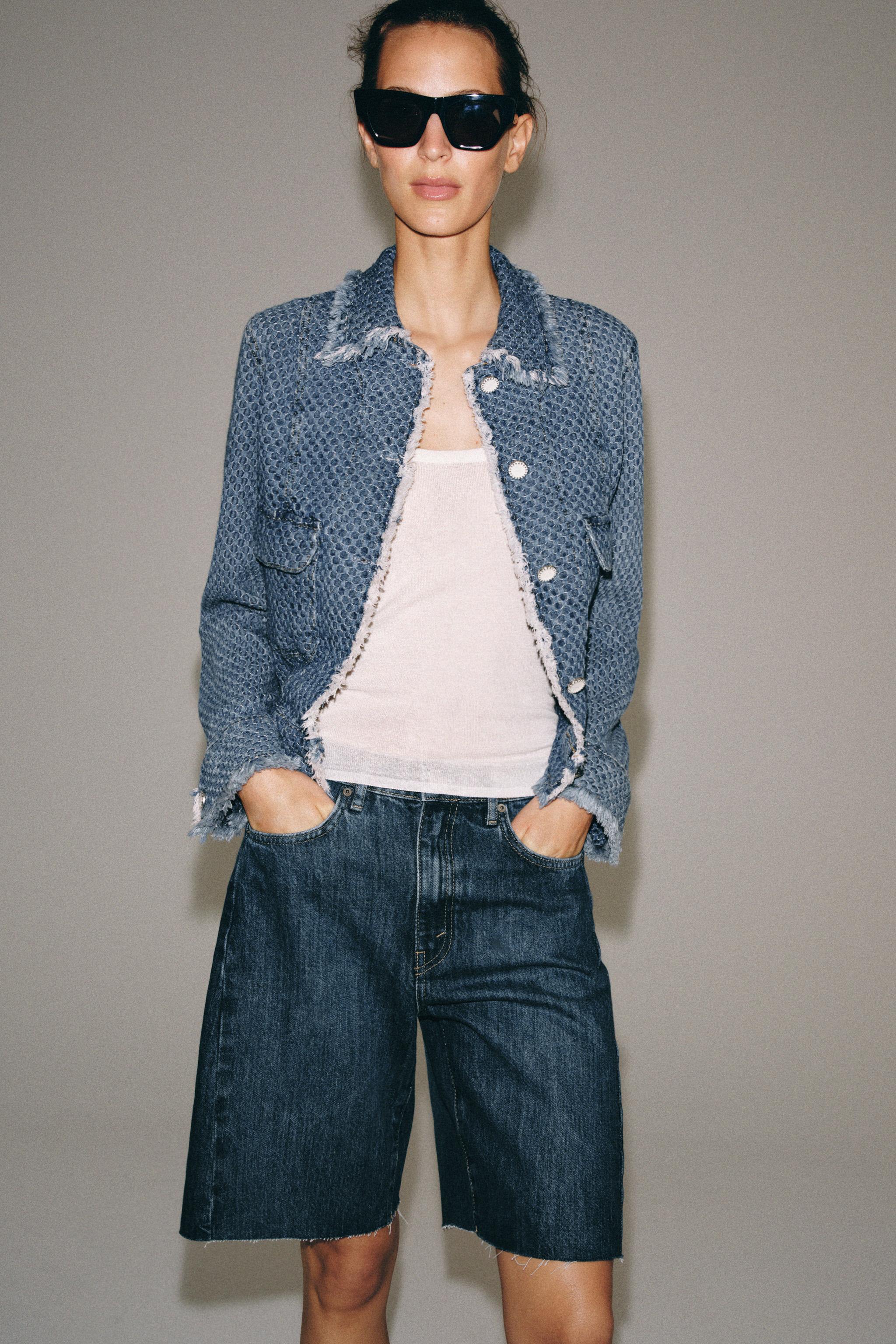 Zara ZW COLLECTION DENIM CEKET görsel 4