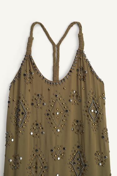ROBE BRODÉE LIMITED EDITION - Vert sauge de Zara - Image 8