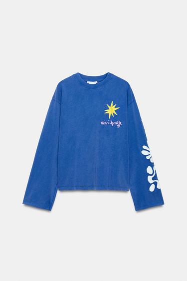 HENRI MATISSE WASHED T-SHIRT - Blue by Zara