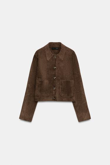 CHAQUETA PUNTO BOTONES - Coñac de Zara - Imagen 0
