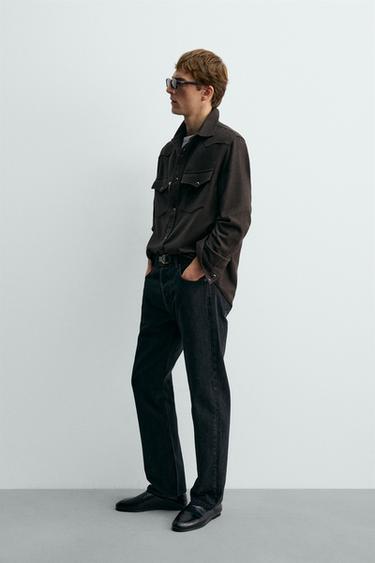WESTERN SHIRT WITH WOOL AARON LEVINE X ZARA - Dark brown by Zara - Image 3