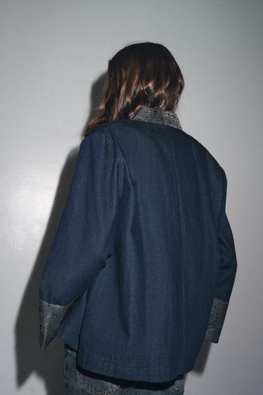 JACQUARD DENIM-EFFECT KIMONO - Blue by Zara - Image 6