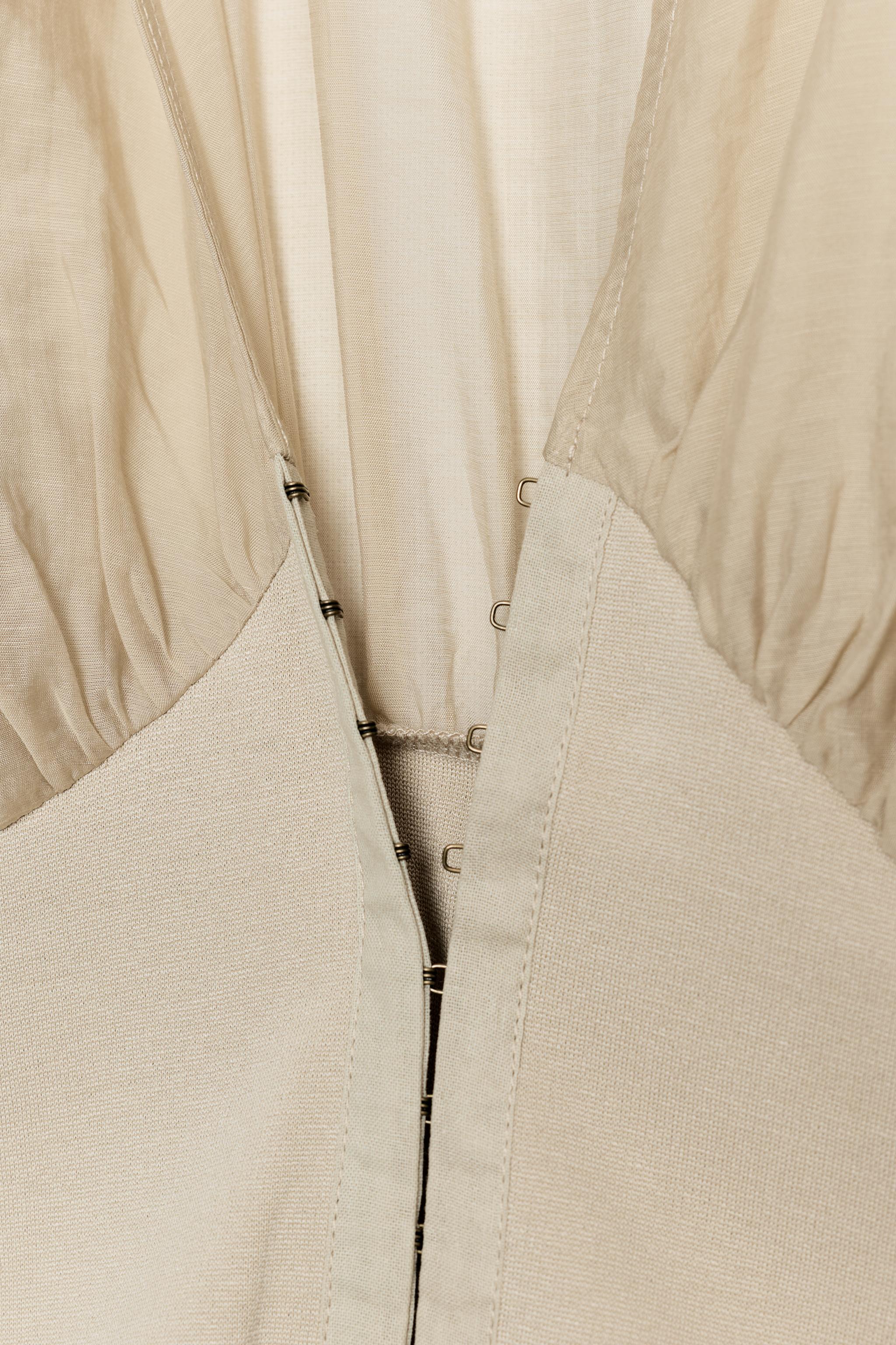 MIXED FABRIC CORSET TOP