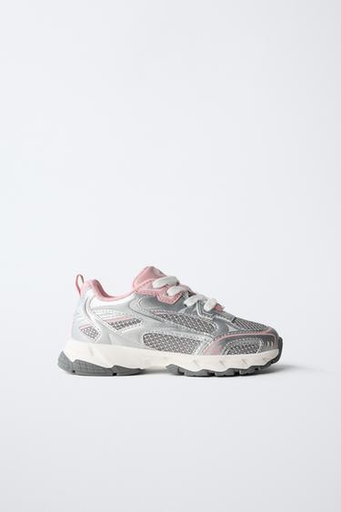 Zaras SNEAKERS MED NÄTDETALJER - Silver