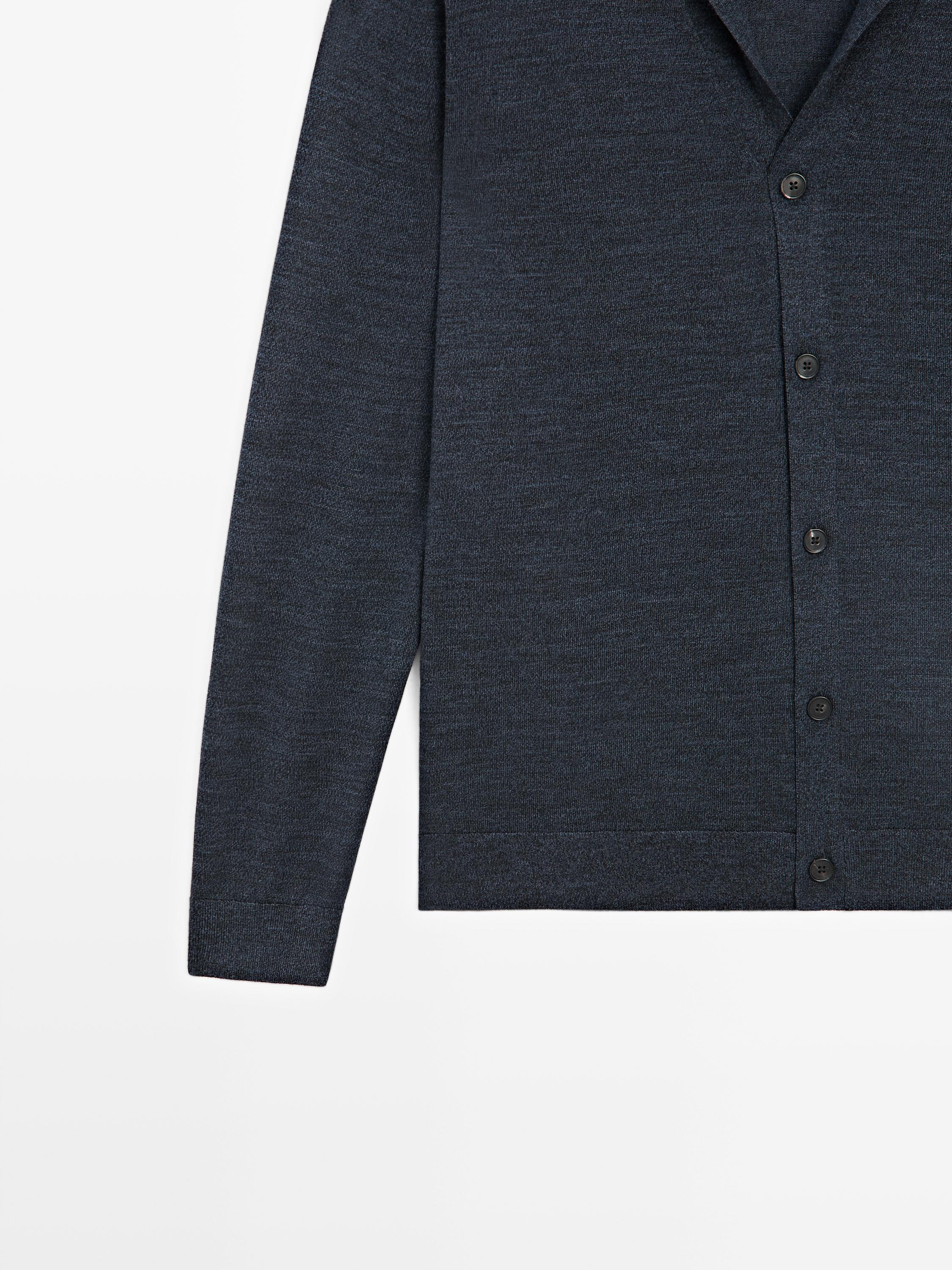 Cardigan en laine avec col à revers
