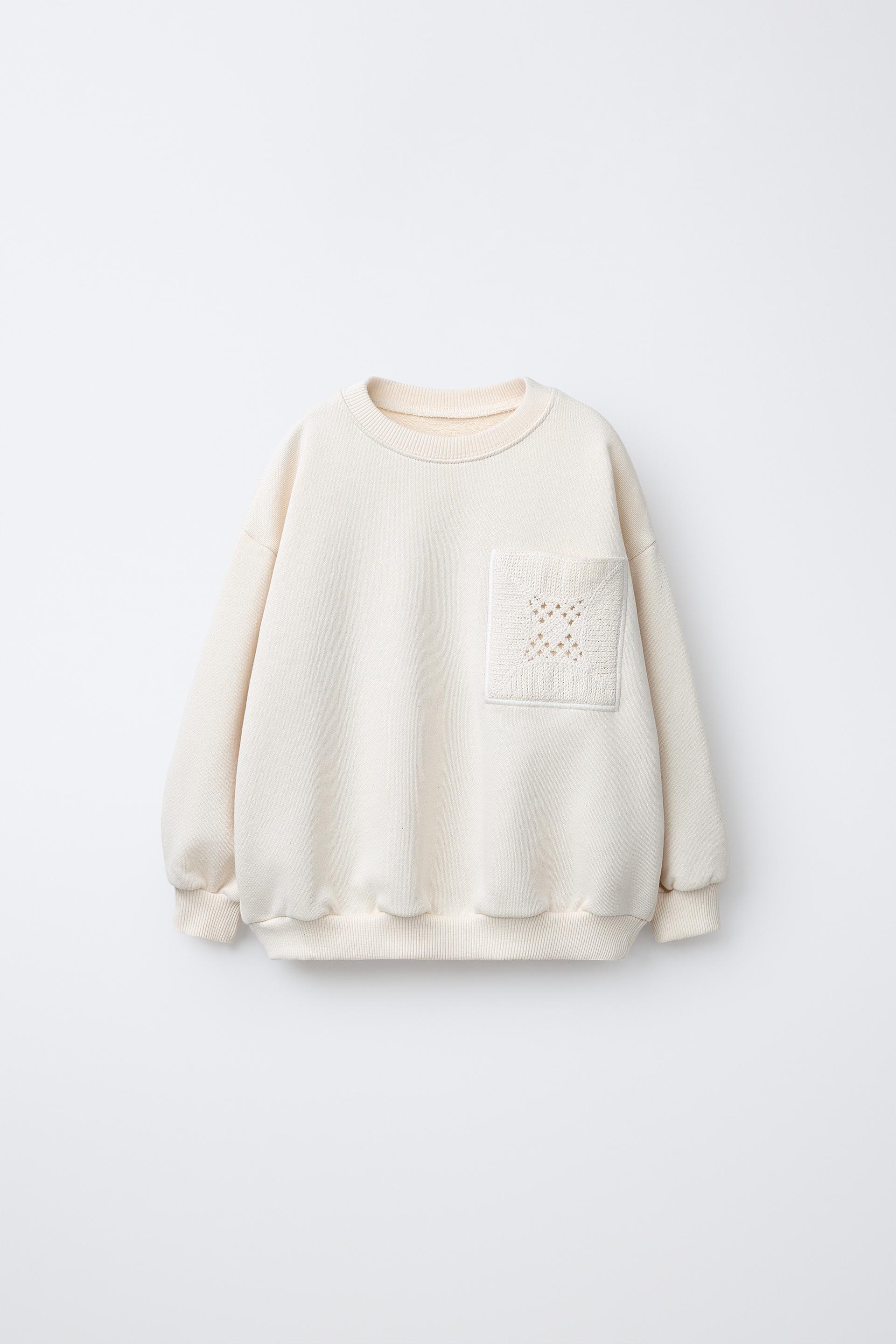 Crochet Pocket Sweatshirt