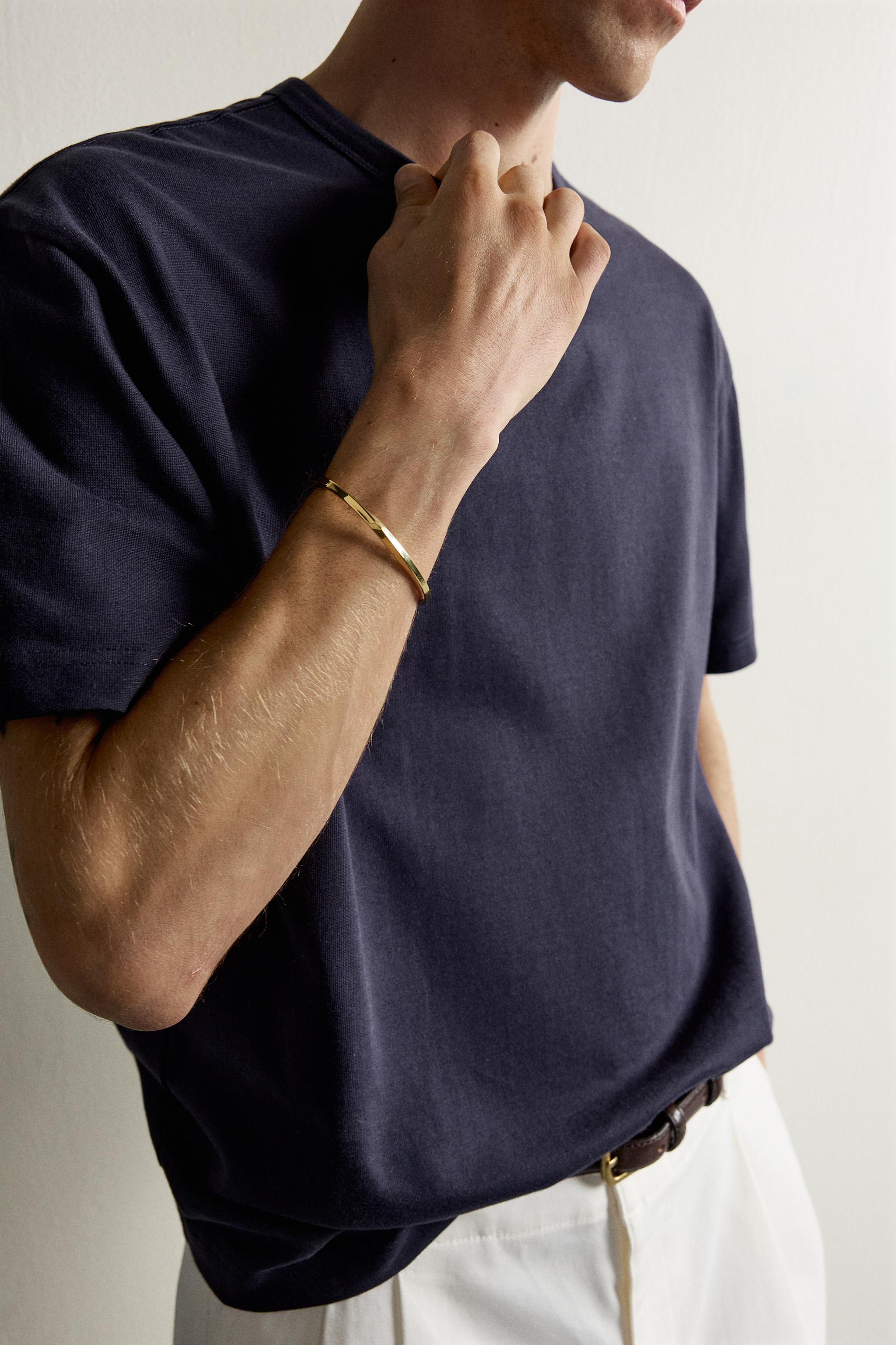 STAINLESS STEEL CUFF BRACELET — Gold