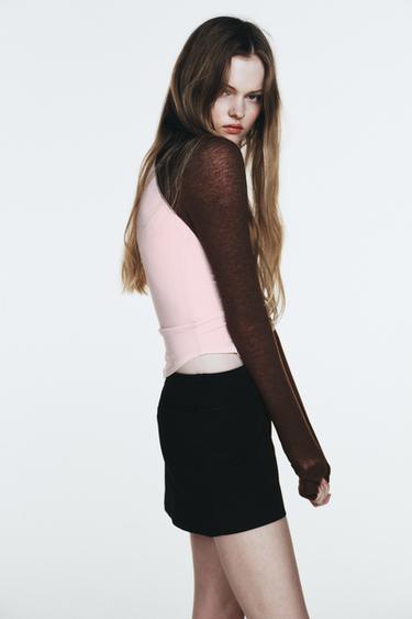 SKORT WITH BELT - Black by Zara - Image 4