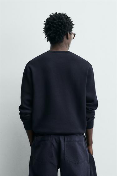 PULL REGULAR FIT EN COTON - Bleu marine foncé de Zara - Image 2