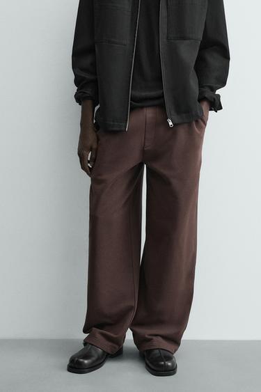 Zara RELAXED FIT JOGGER PANTS - Brown
