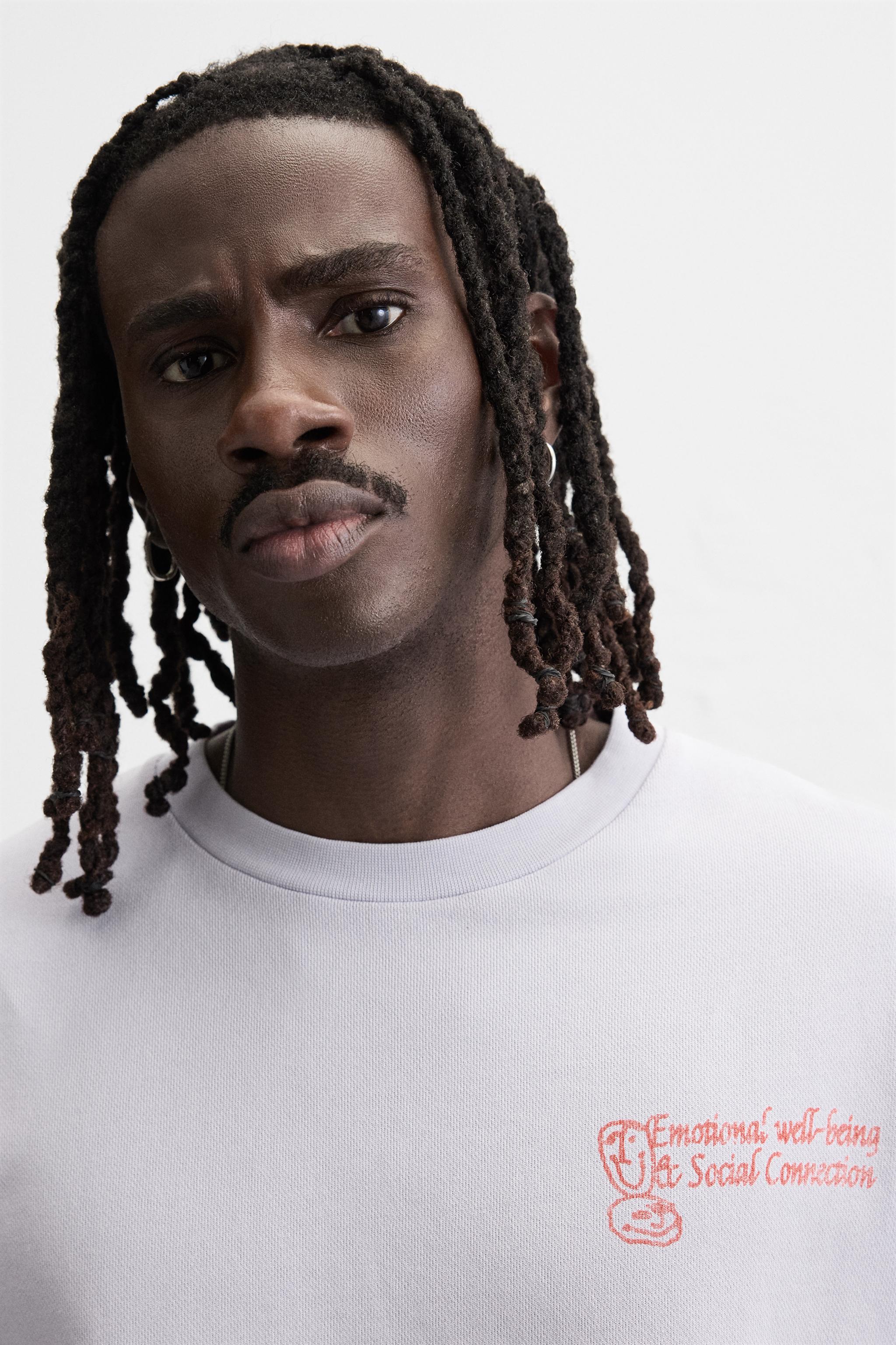 ZARA ウォッシュドテキストスウェットシャツ 6224/418 ウォッシュドテキストスウェットシャツ - ライトモーブ | ZARA