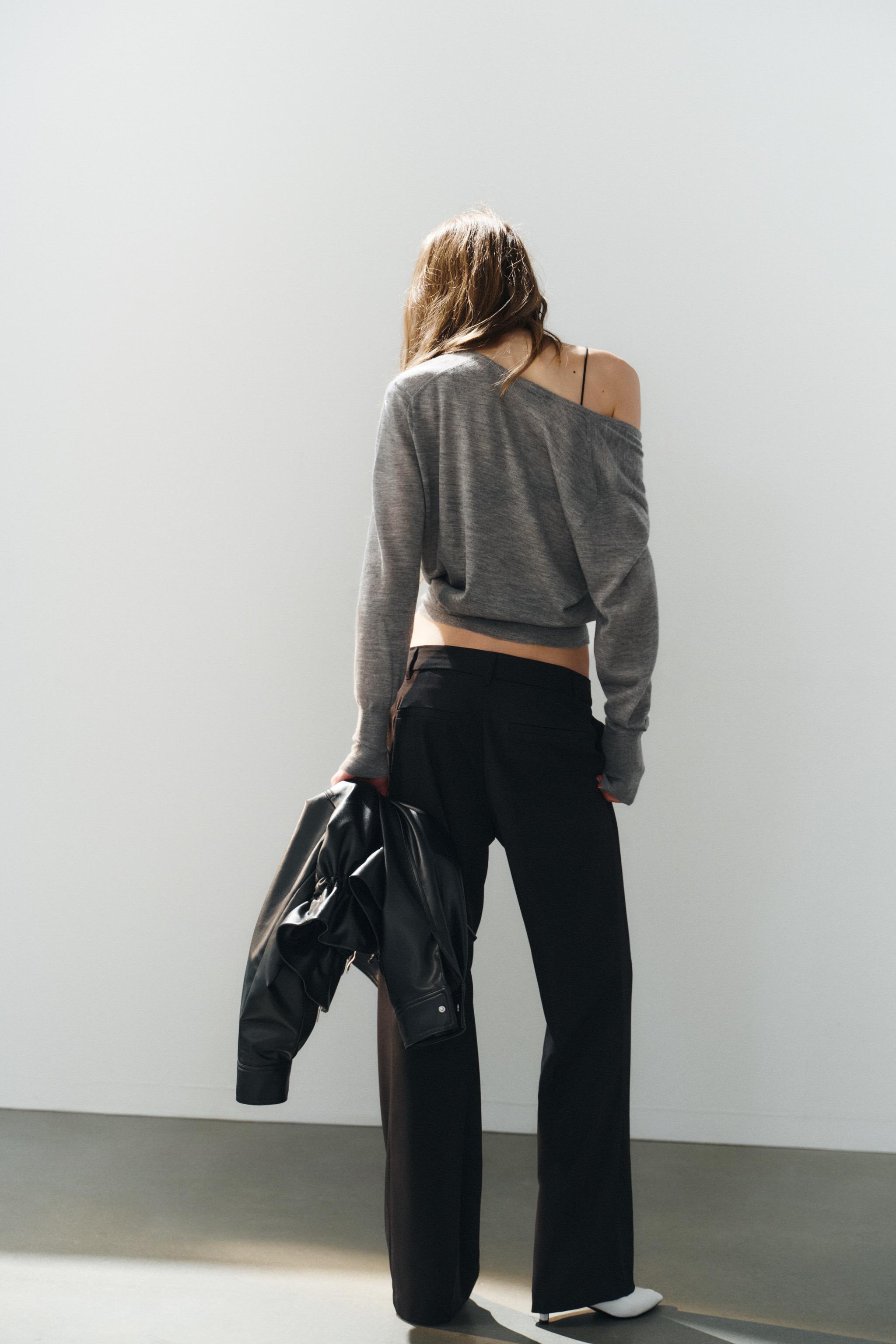 Zara Düşük Bel Düz Kesim Pantolon görsel 5