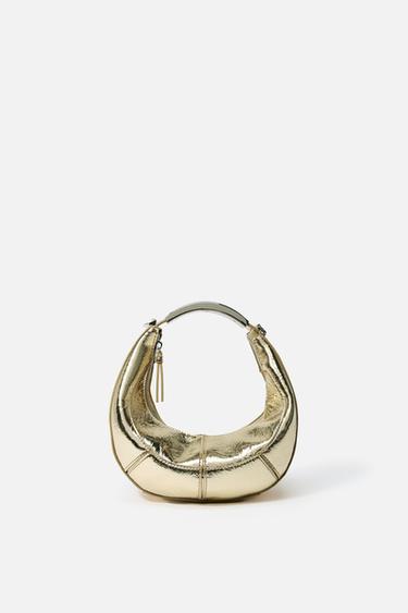 ОВАЛЬНА СУМКА З МЕТАЛЕВОЮ РУЧКОЮ - Золотистий Zara