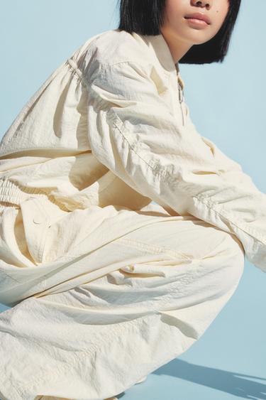 Zara 抓皺飛行員外套 - 黃油色