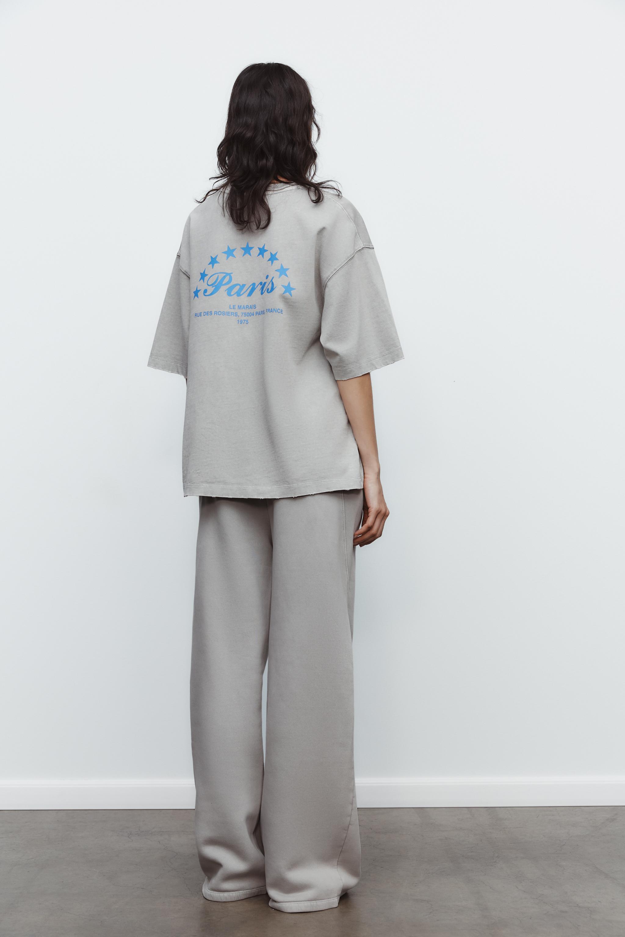 ZARA - WASHED EFFECT PLUSH TROUSERS WITH TEXT スエットパンツ WASHED EFFECT TEXT DETAIL SWEATPANTS - Gray | ZARA United States
