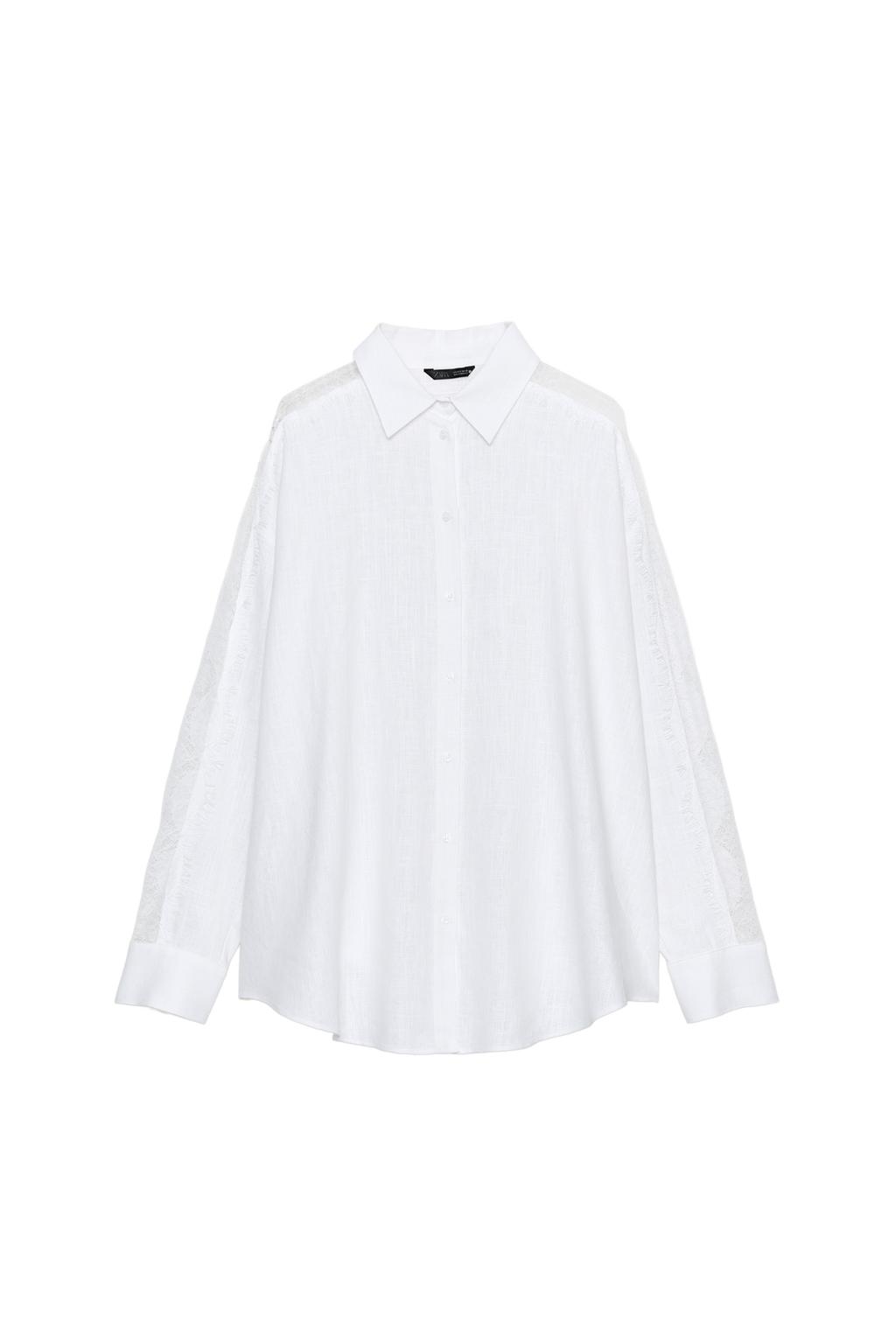 OVERSIZED LINEN BLEND LACE SHIRT - image 3