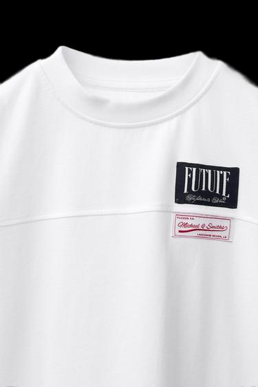 T-SHIRT JOGGING MIT ETIKETTEN - Weiß von Zara