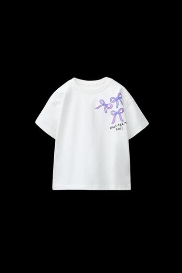 Zara RAISED PRINT T-SHIRT - Oyster-white - Image 0