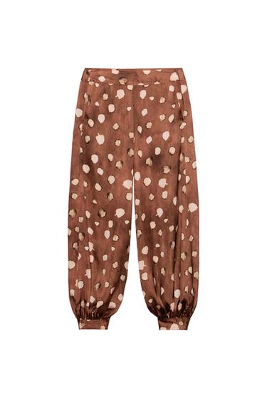 SATIN SAROUEL TROUSERS - Khaki by Zara