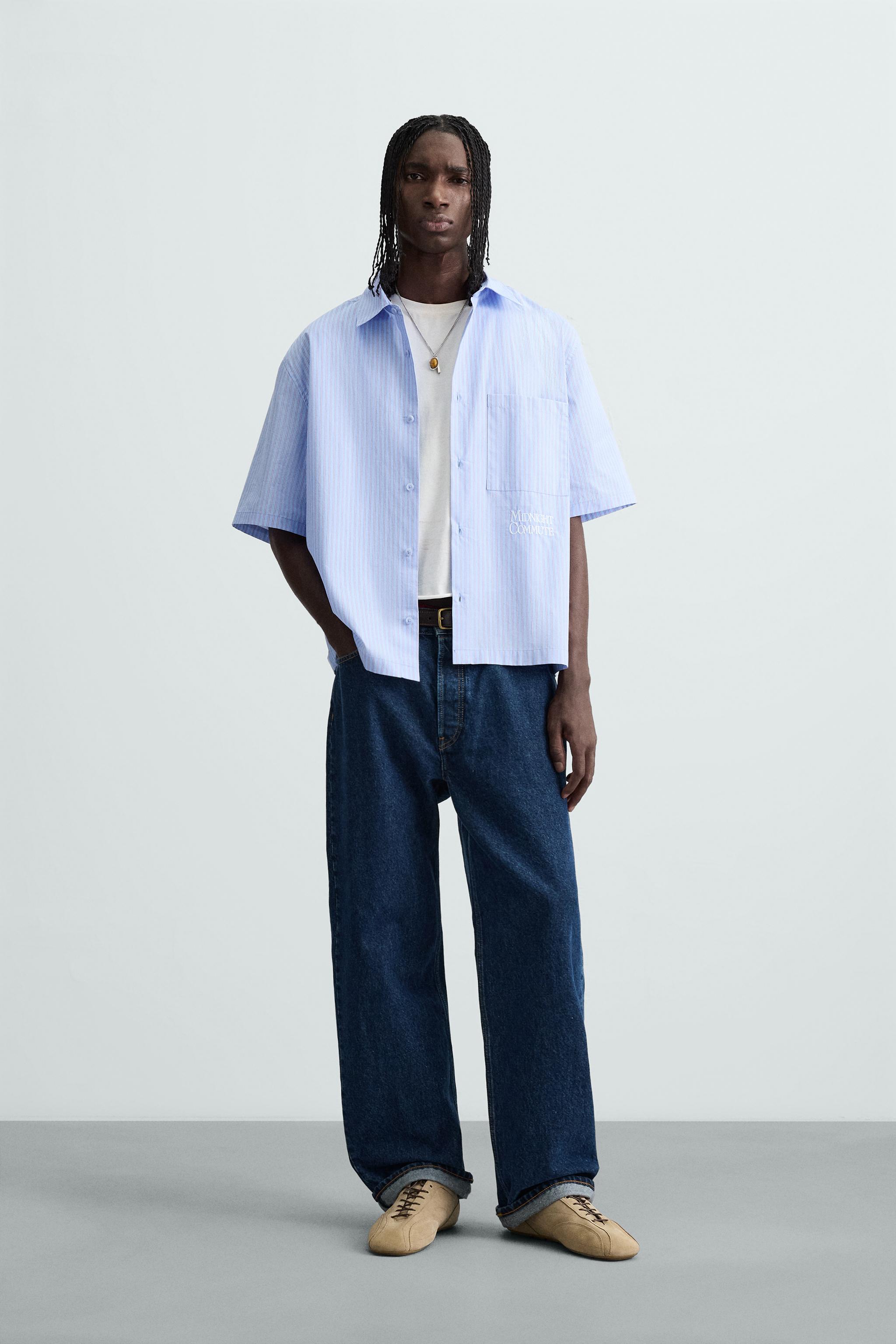 TEXT STRIPE SHIRT - Stripes | ZARA New Zealand