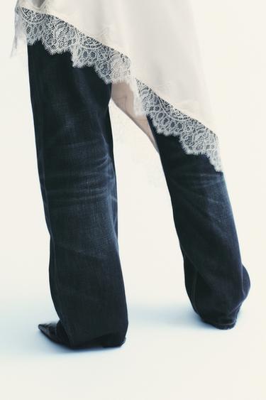 LACE SATIN DRESS - Light beige by Zara - Image 6