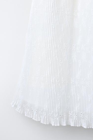 JUPE MI-LONGUE PLISSÉE FOULARD - Blanc de Zara - Image 3