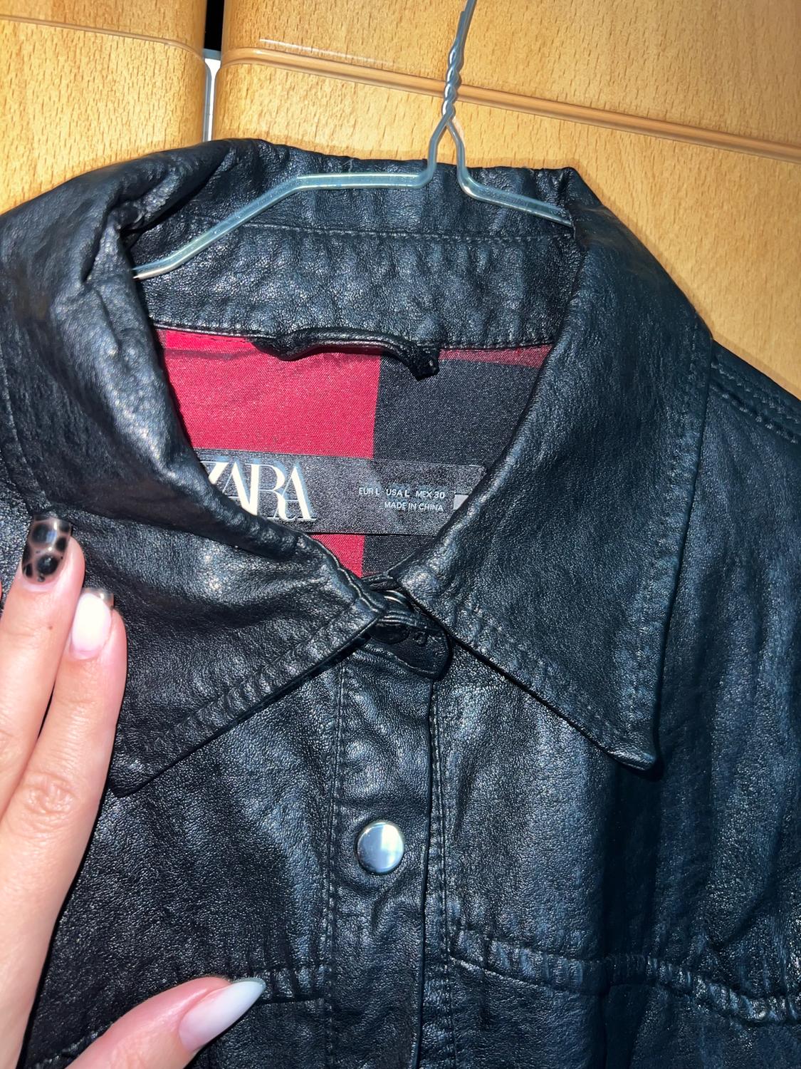 FAUX LEATHER OVERSHIRT - Image 4