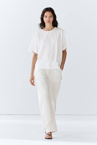 Camiseta manga corta 100% algodón - Blanco de Zara - Imagen 0