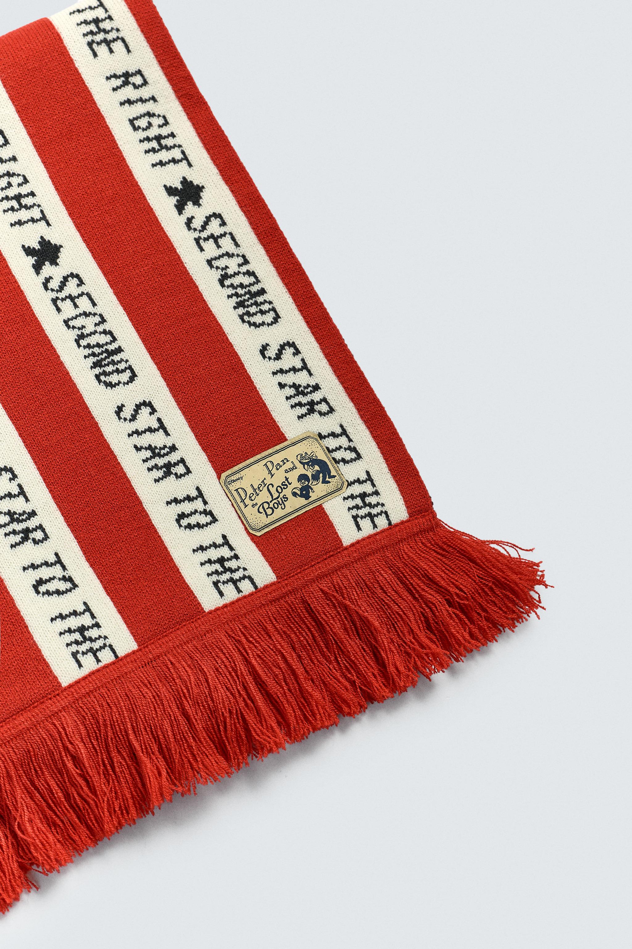 STRIPED TEXT SCARF PETER PAN HARRY LAMBERT FOR ZARA X DISNEY