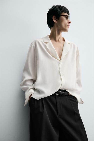 FLOWING BOXY FIT SHIRT - White by Zara - Image 4