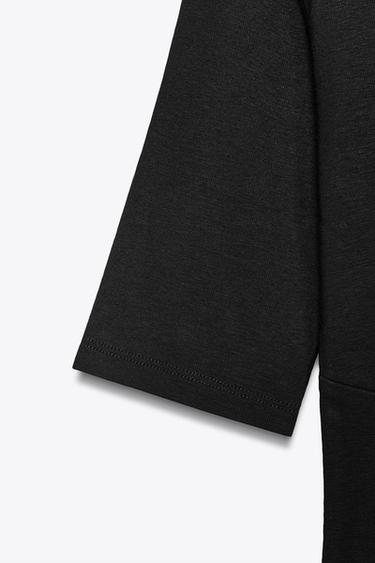 COTTON MODAL T-SHIRT - Black by Zara