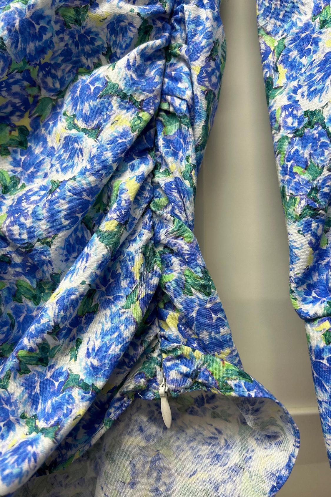 PRINTED BLOUSE WITH GATHERED DETAILS - Image 4