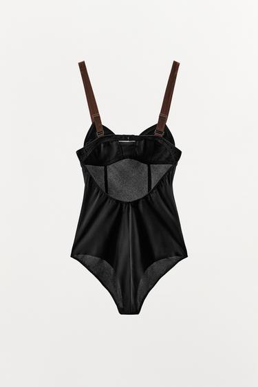 BODY COUTURES BRETELLES CONTRASTE - Noir de Zara - Image 1