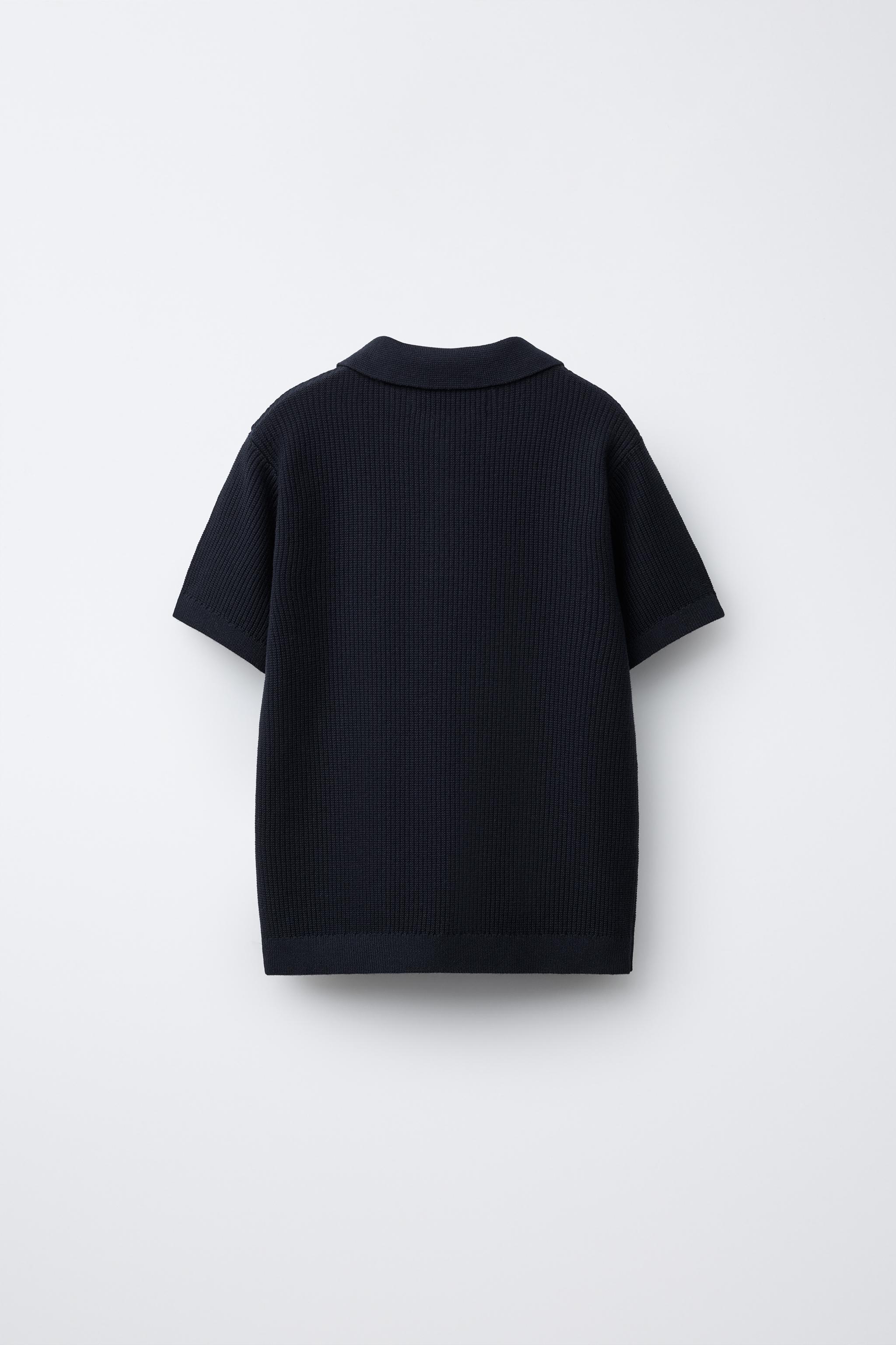 トップス Ribbed jersey polo shirt Polo shirt jersey regular with wide ribbed structure - white