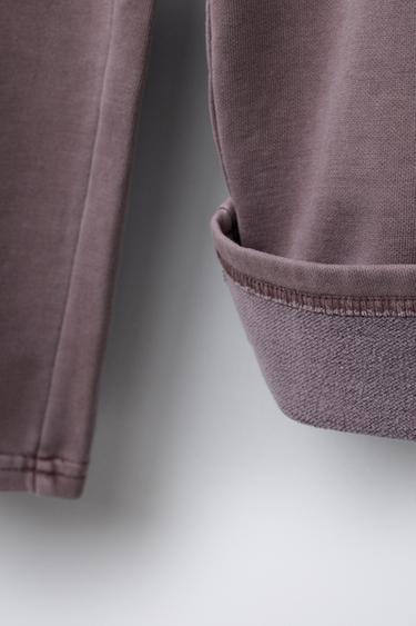 PANTALON WIDE LEG EFFET DÉLAVÉ - Prune de Zara - Image 3