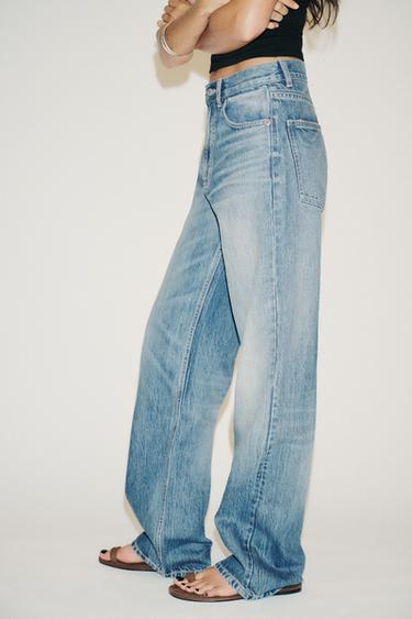 JEAN TRF À JAMBES LARGES TAILLE HAUTE LONGUEUR CHEVILLE - Bleu de Zara - Image 3
