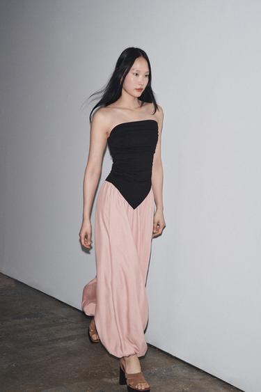 ASYMMETRIC BANDEAU TOP - Black by Zara