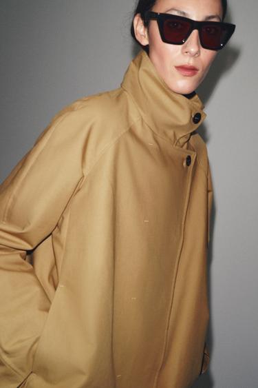Zara MINIMAL SHORT TRENCH ZW COLLECTION - Caramel