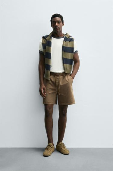 برمودا RELAXED FIT LYOCELL - قطن - بني by Zara - Image 0