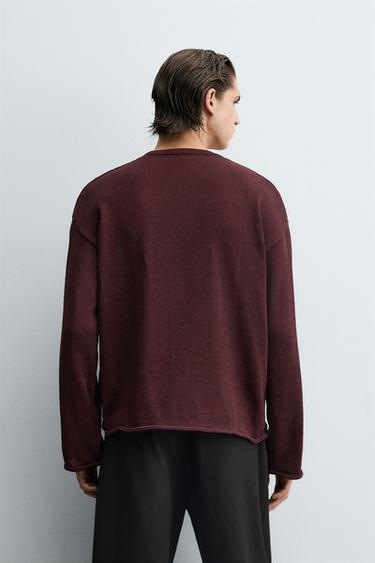 PULL STRUCTURÉ FINITIONS REVERS - Bordeaux de Zara - Image 2