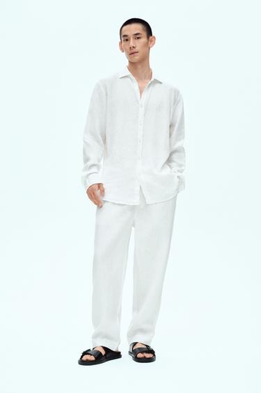 100% LINEN SHIRT - White by Zara