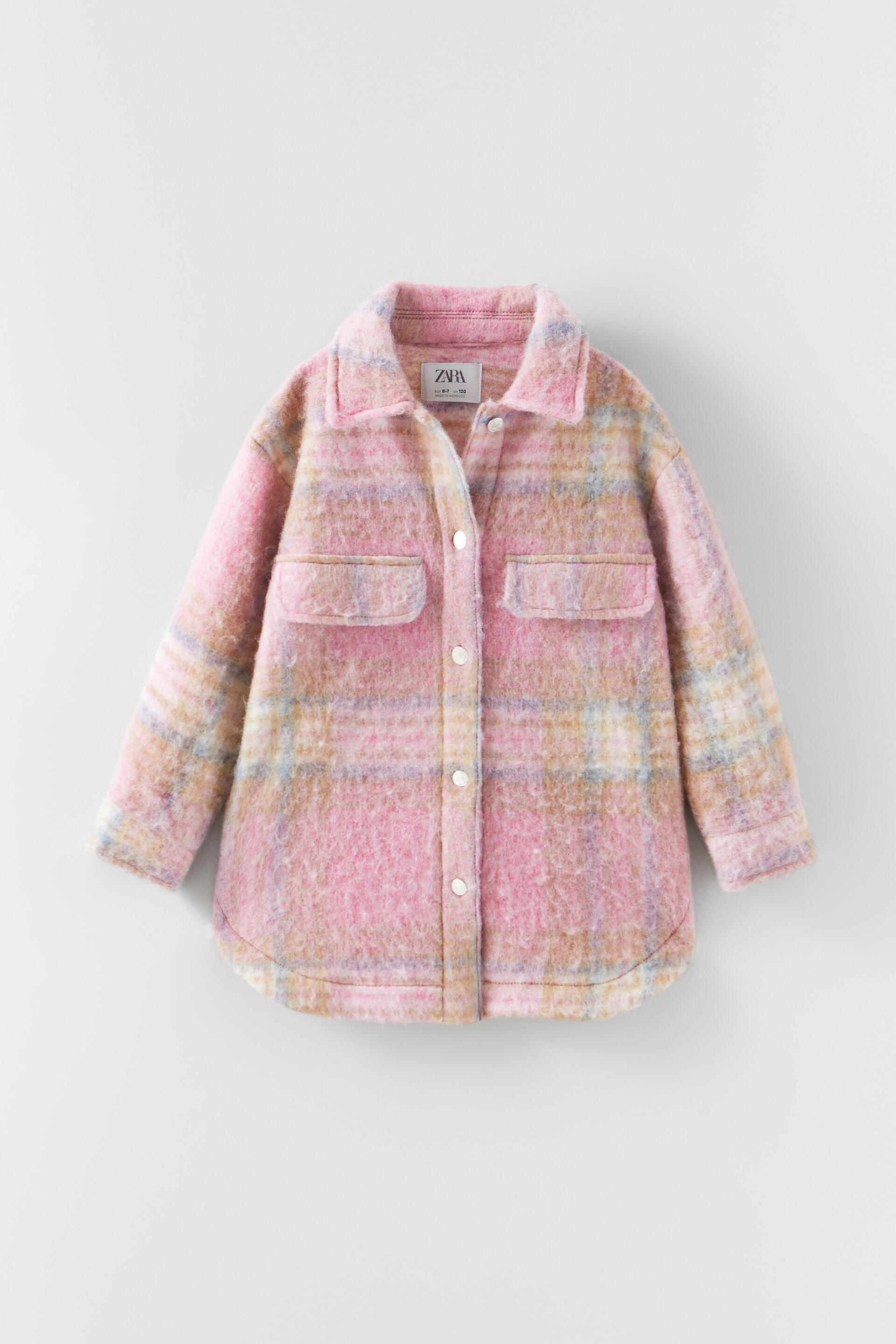 Zara pink woven plaid overshirt good