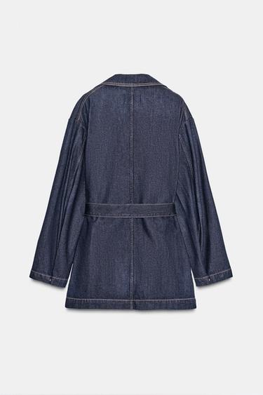 TRF DENIM SHORT TRENCH COAT - Dark indigo de Zara - Image 9