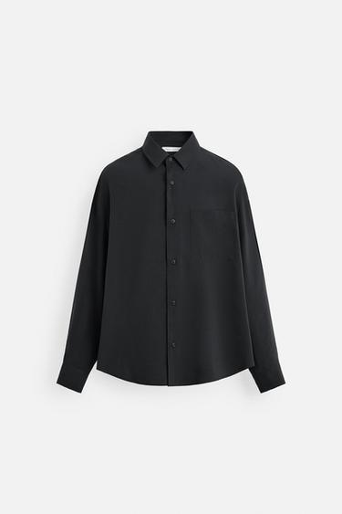 FLOWING SHIRT WITH POCKET - Black by Zara