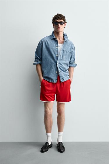 CAMISA DENIM BOXY FIT - Azul medio de Zara